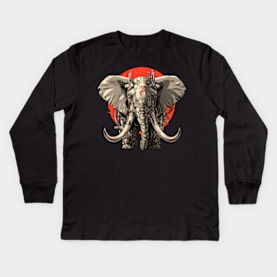 mecha elephant Kids Long Sleeve T-Shirt